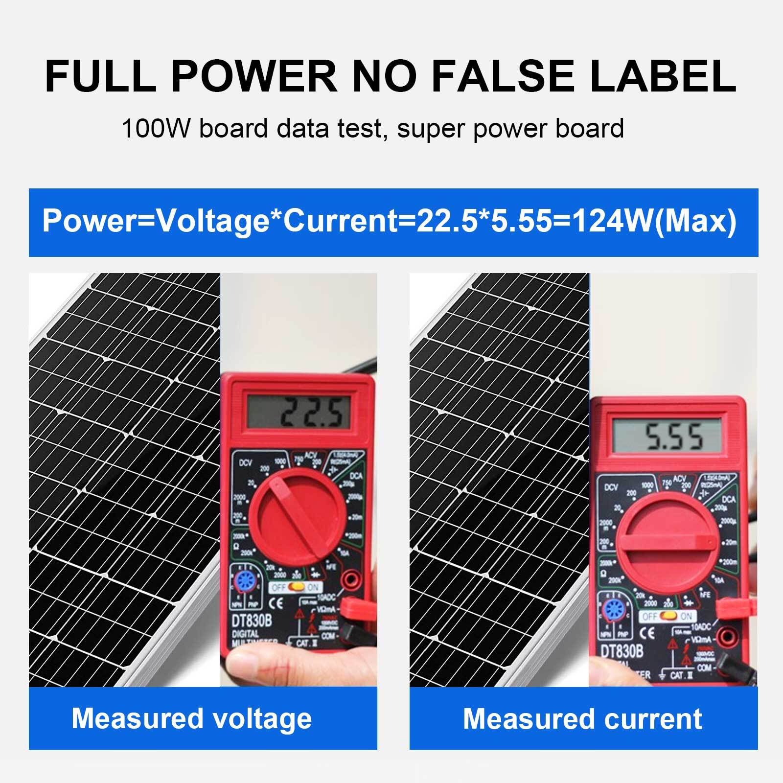 2024 NEW 100 Watt 12V High-Efficiency Mono Solar Panel PV Module for RV Marine