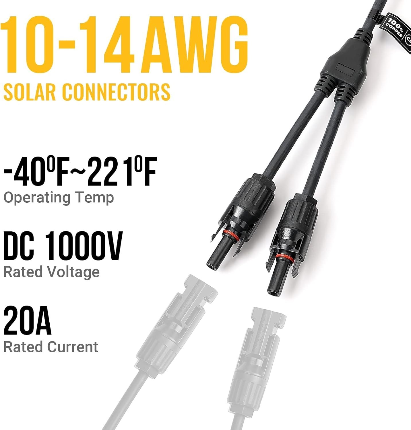 Y Branch Solar Connector Kit – Easy Plug and Play Parallel Adapter for Panels
