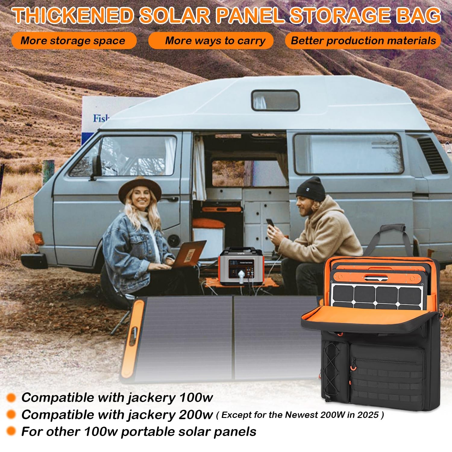 BISKLNDN Tactical Solar Panel Carrying Case for Jackery SolarSaga 100W 100X 2…