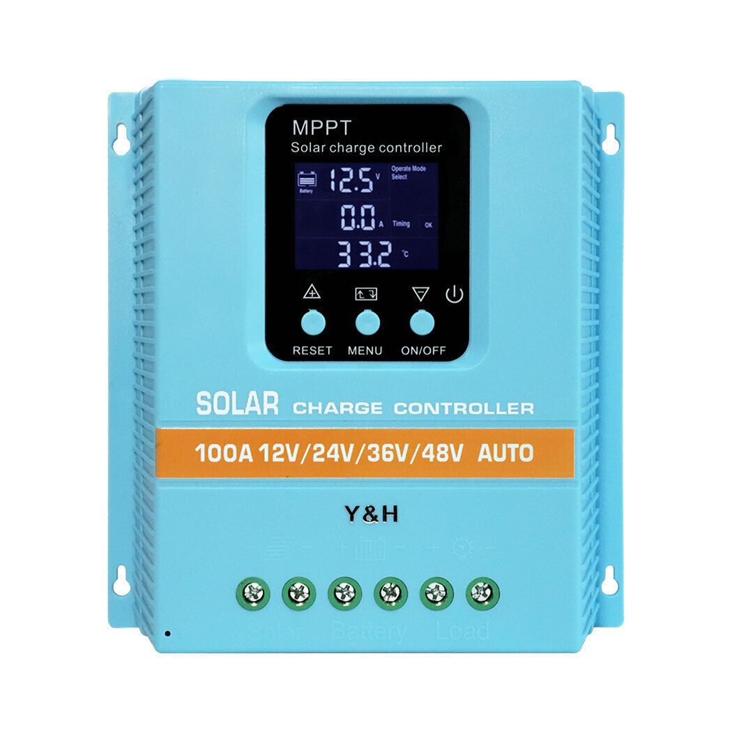 MPPT Solar Charge Controller 60A 80A 100A LCD Display Max 100V Input Dual USB