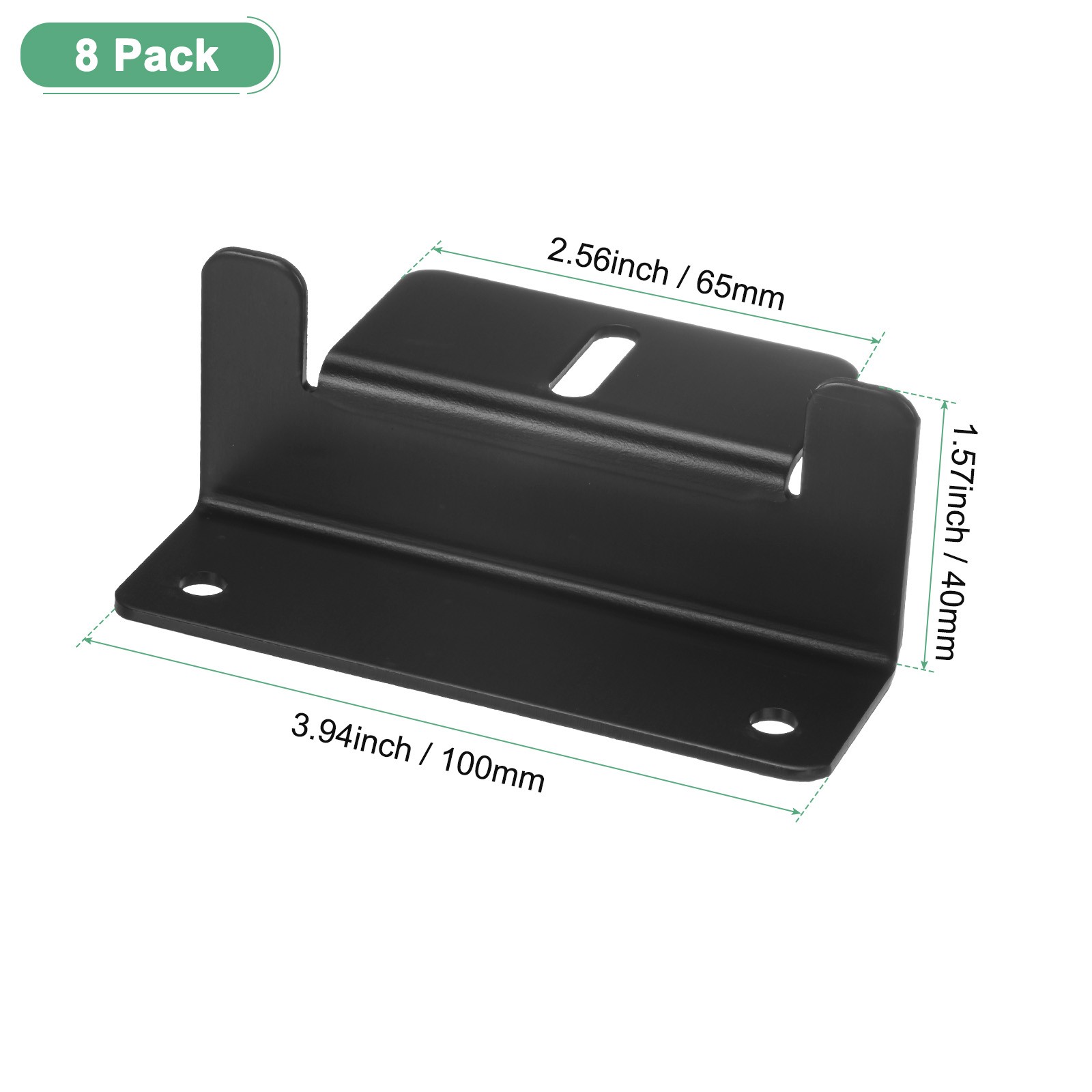 2 Sets of 4 Units Solar Panel Mounting Z Brackets Aluminum with Wrench Black
