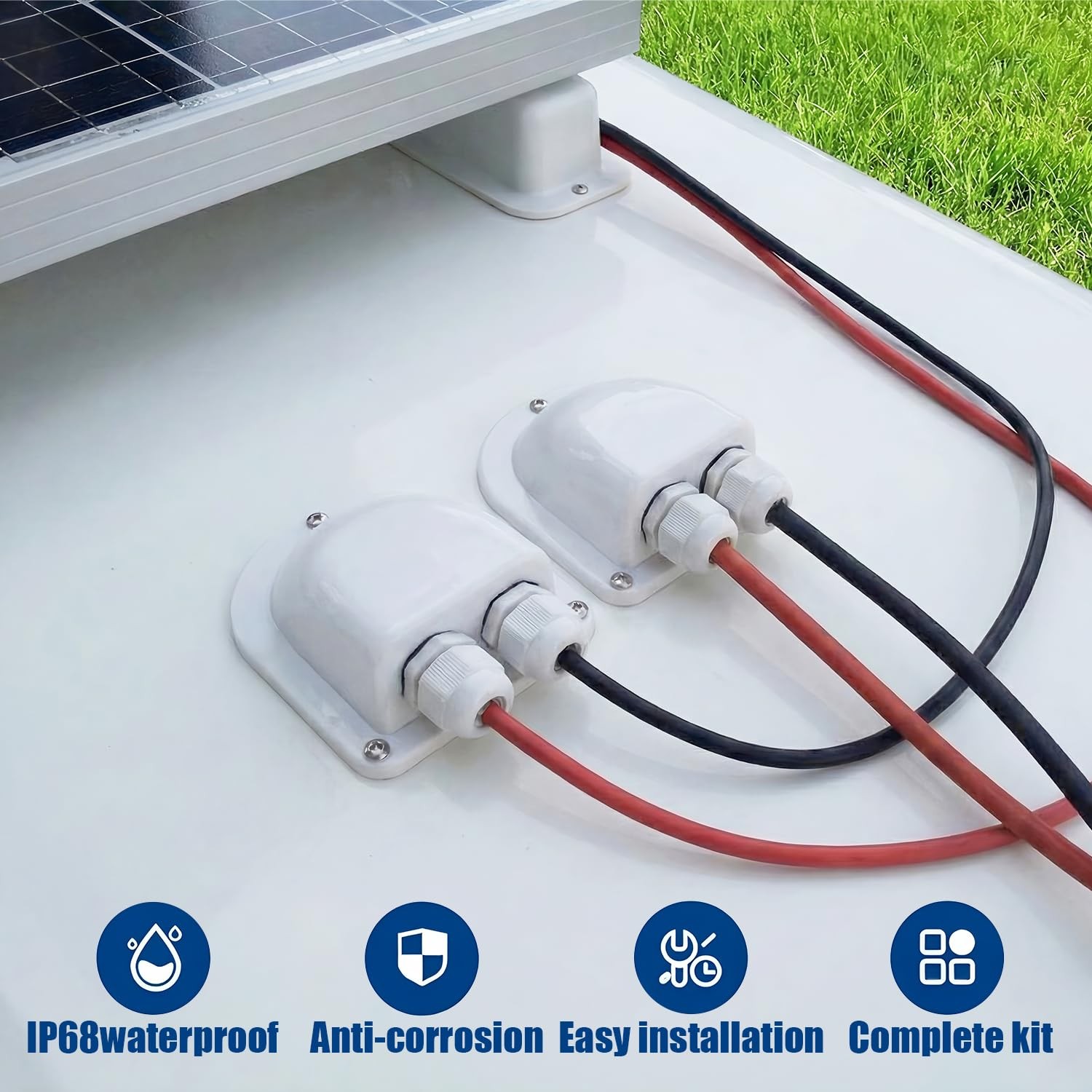 Waterproof Solar Cable Entry Gland with Leak-Proof Rubber Gaskets, ABS Double…