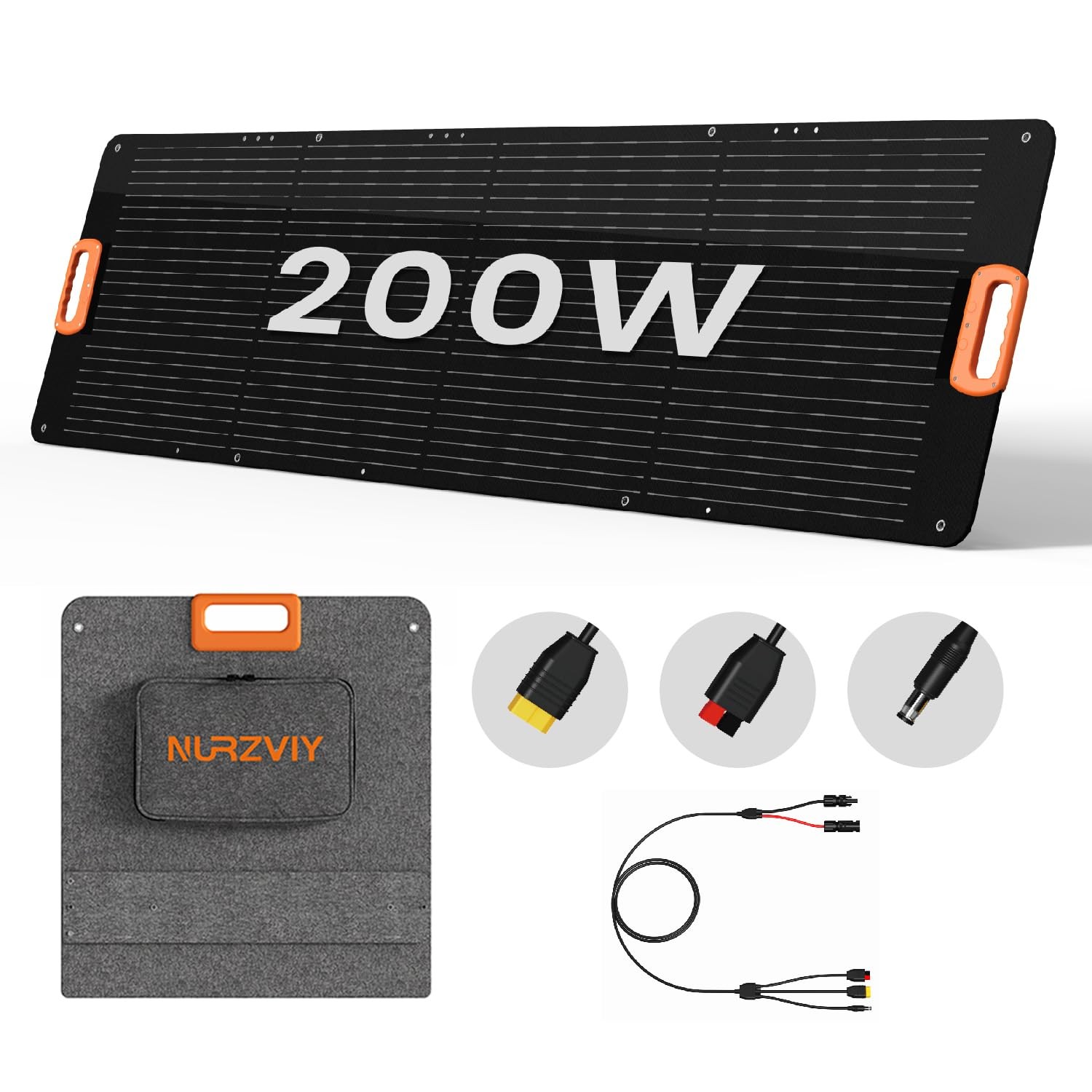 200W Portable Solar Panel for Outdoor RV Trip, Camping, Off Grid Emergency