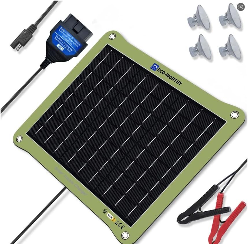 Upgrade 7.5W Solar Car Battery Charger Maintainer 12V Waterproof Solar Panel