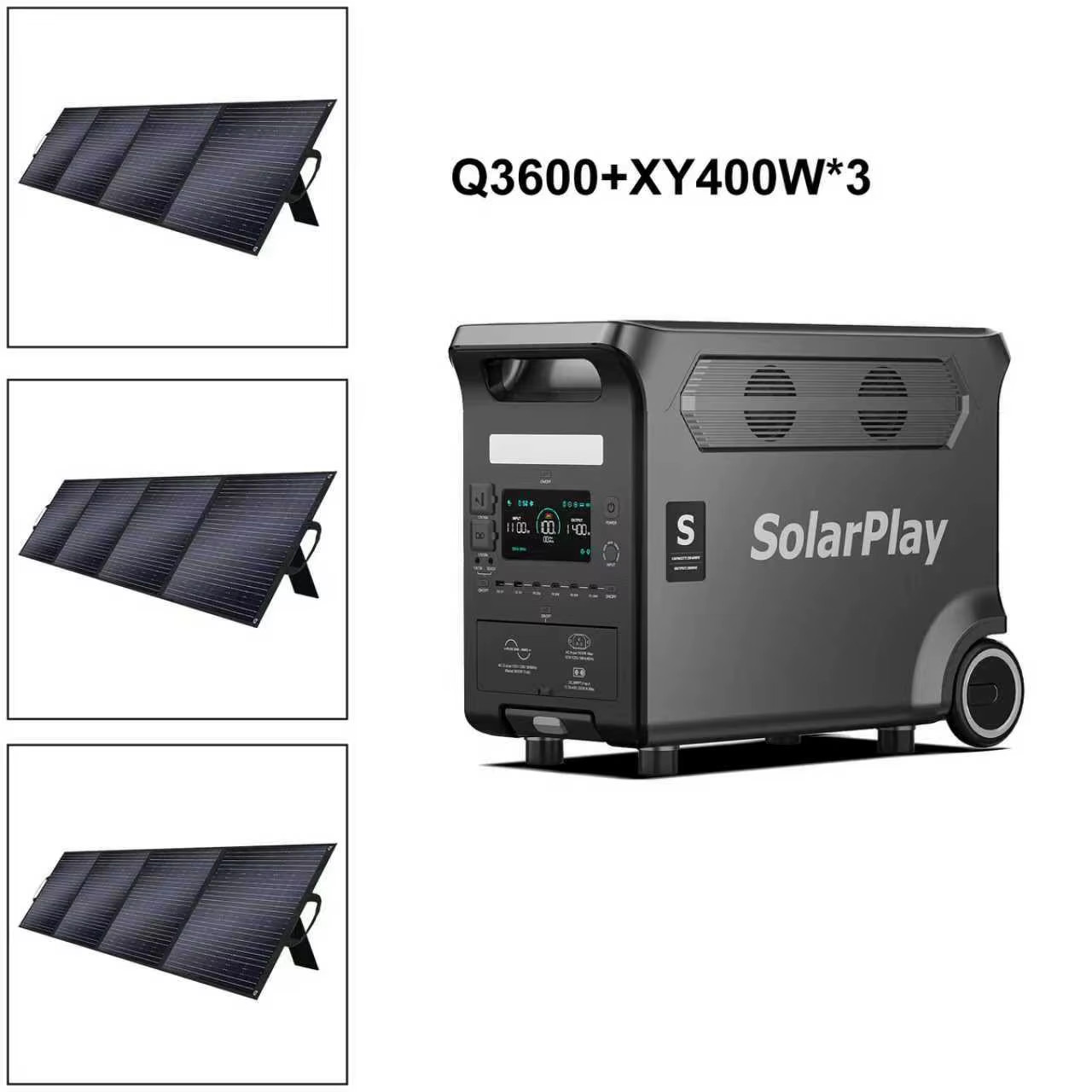 3600W Portable Power Station 3840WH Outdoor Generator with Folable Solar Panels