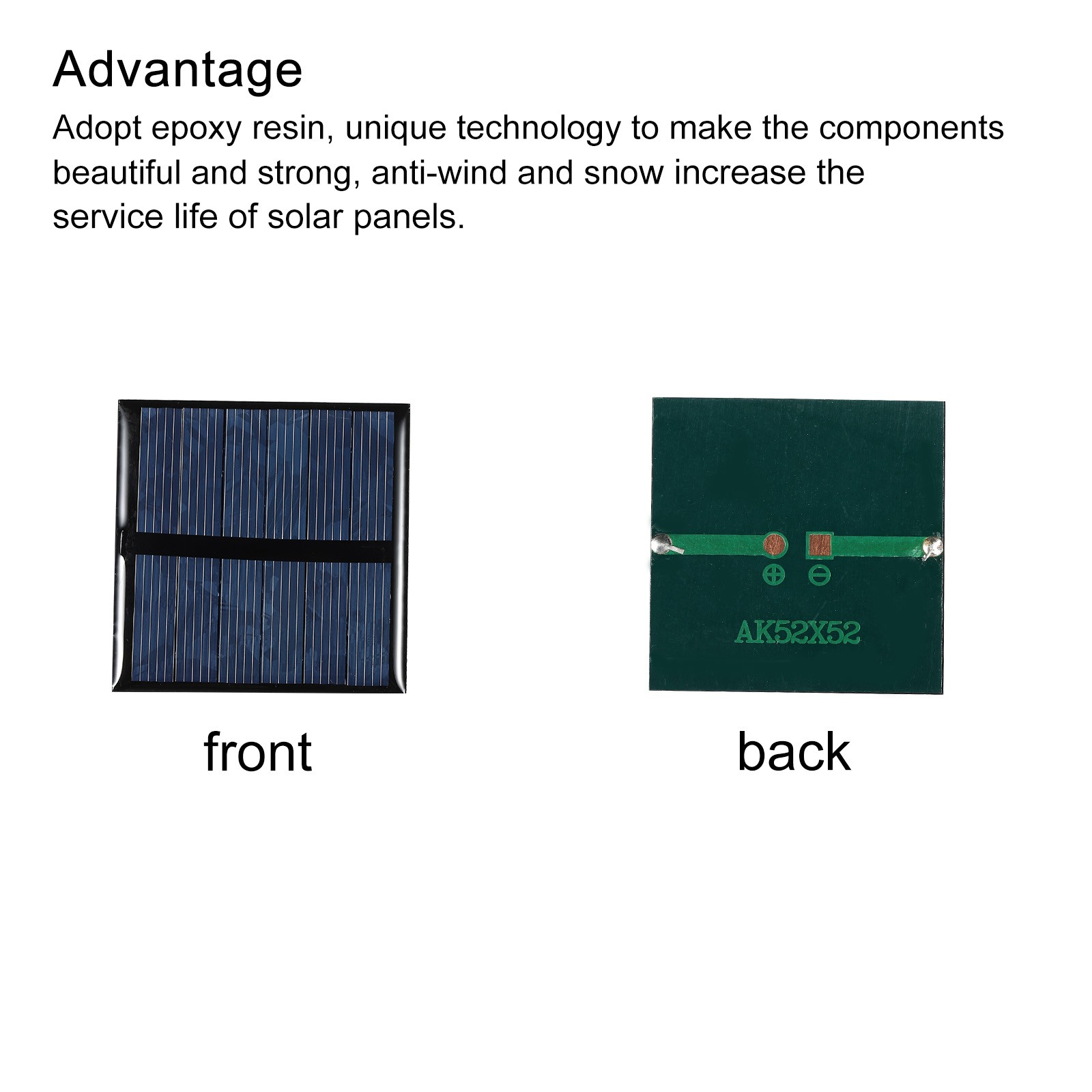 5Pack Mini Solar Panel Cell 3V 125mA 0.375W 52mm x 52mm for DIY Project