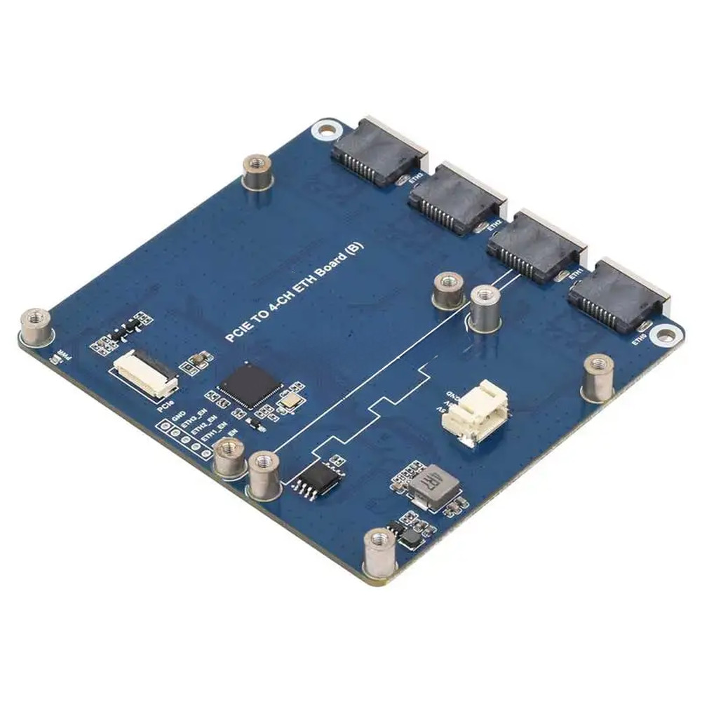4-Port Gigabit Ethernet Adapter Board for Raspberry Pi 5 91.5mm x 85mm Size