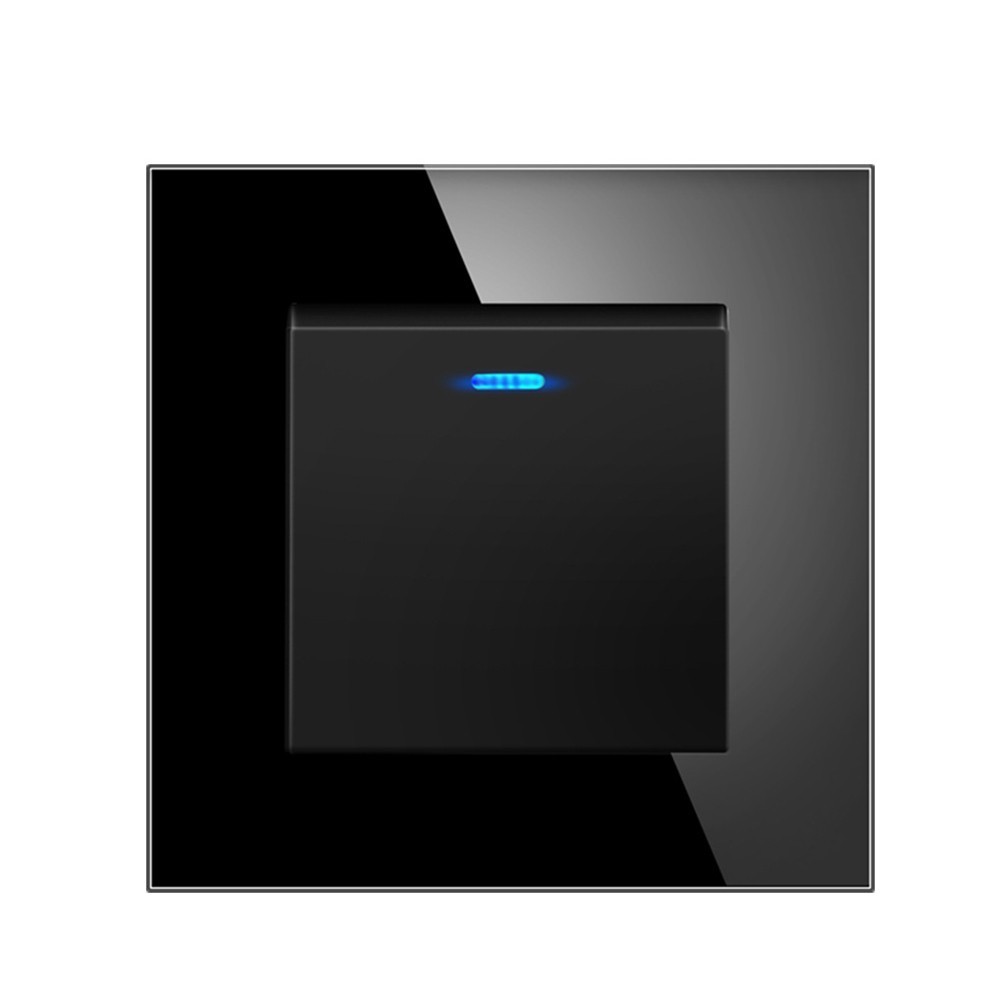 Contemporary Design Rocker Switch Tempered Glass Material European Standard