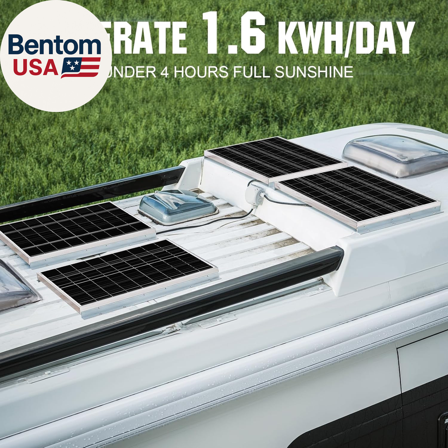 400 Watt 12 Volt Premium Solar Panel Kit :4Pcs 100W Solar Panel+ 40A MPPT Charge