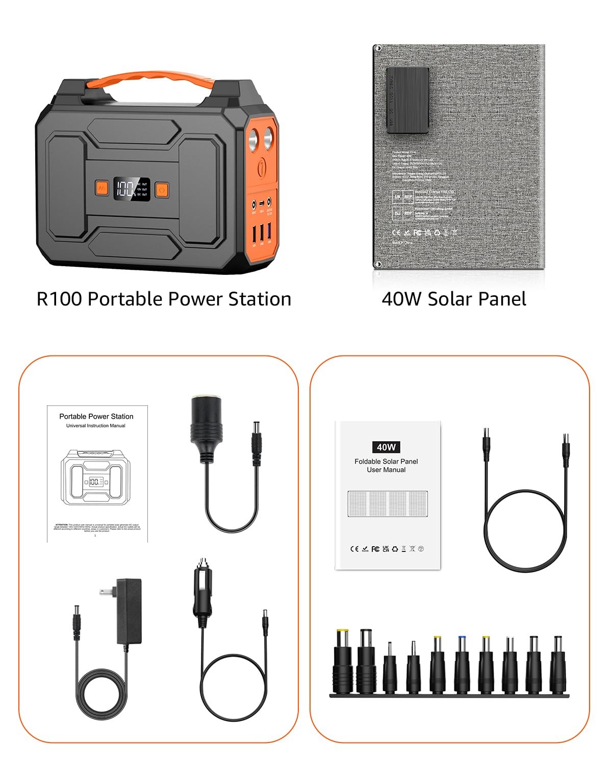 Solar Powered Generator 200W Peak/100W Rated, Portable Solar Generator Power …