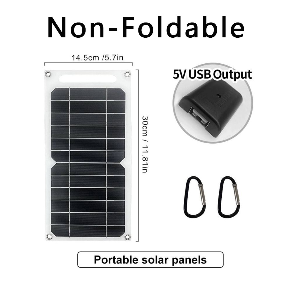 20W 5V Solar Panel Power USB Phone Charger For Outdoor Camping Hiking Travel