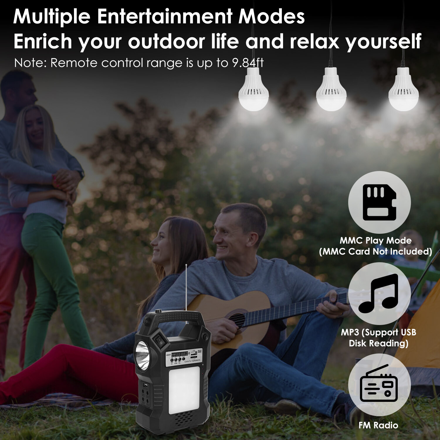 Portable Solar Panel Generator Station Kit Power Bank Outlet Camping Emergency