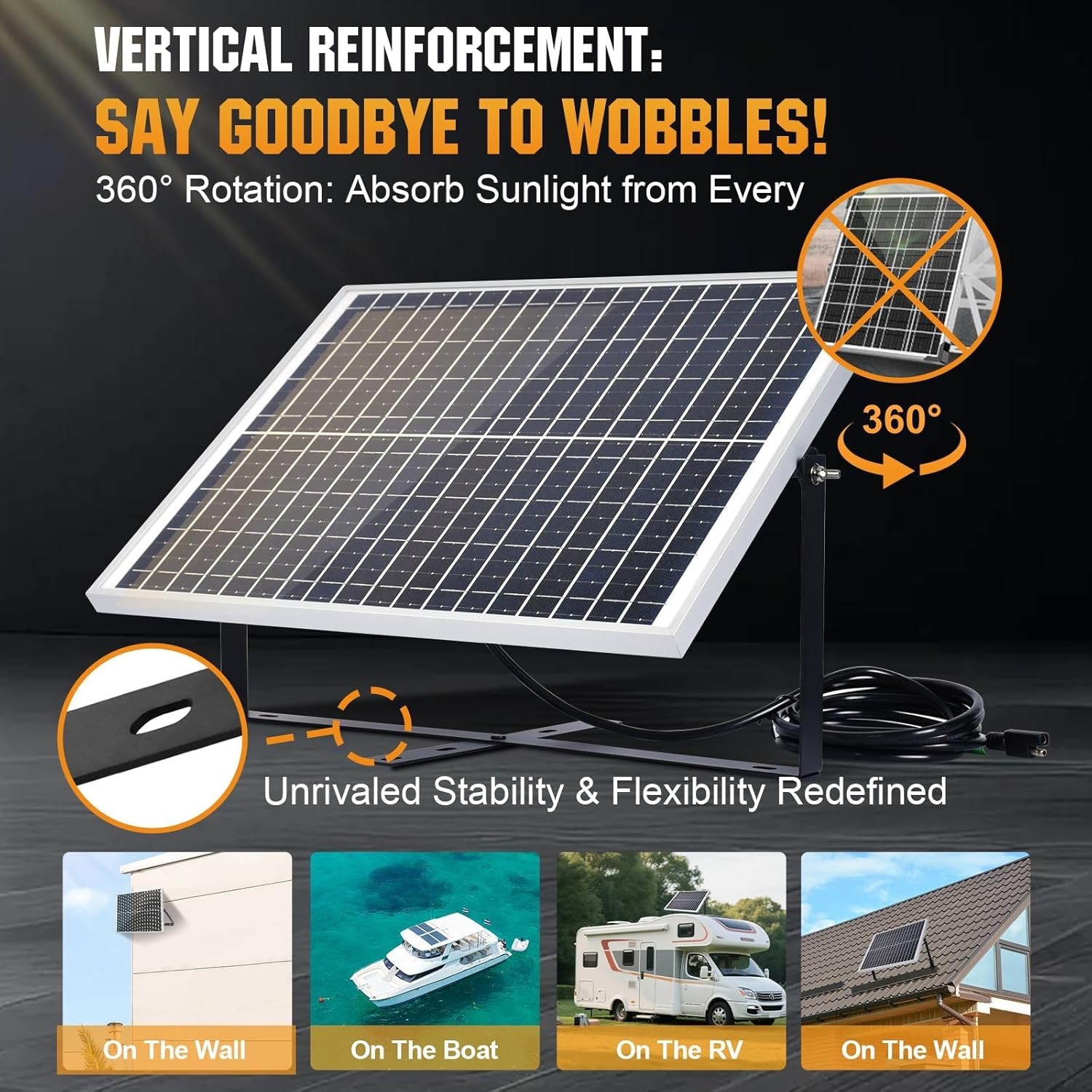25W Monocrystalline Solar Panel with Adjustable Mount for Easy Installation