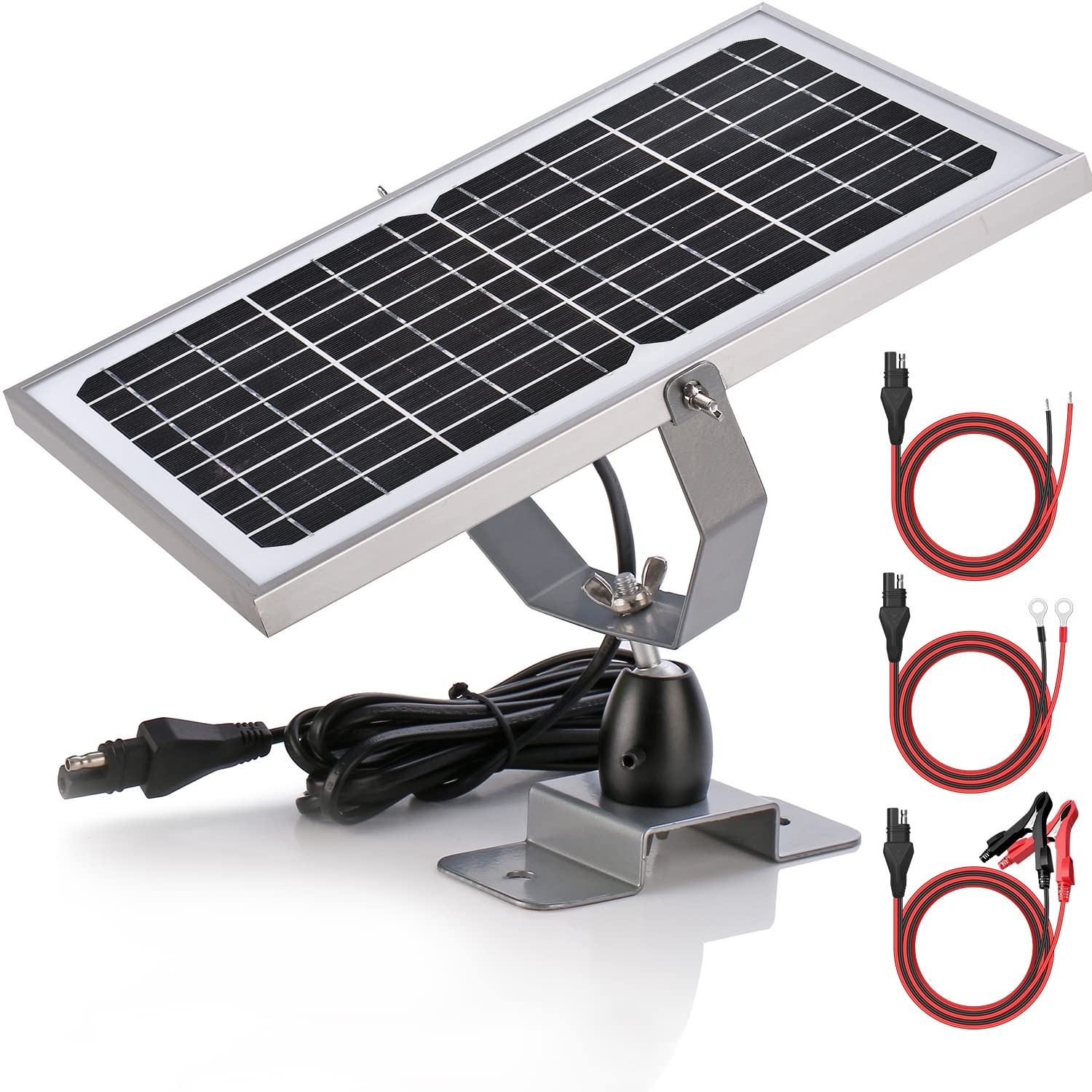 SUNER POWER 10W 12V Solar Battery Charger Maintainer, Built-in Smart MPPT Cha…