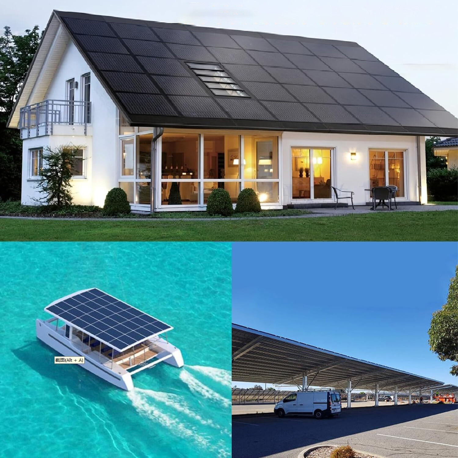100W 200W 400W 1000W Watt Solar Panel Mono 12V N-Type Charger RV Home Off-Grid