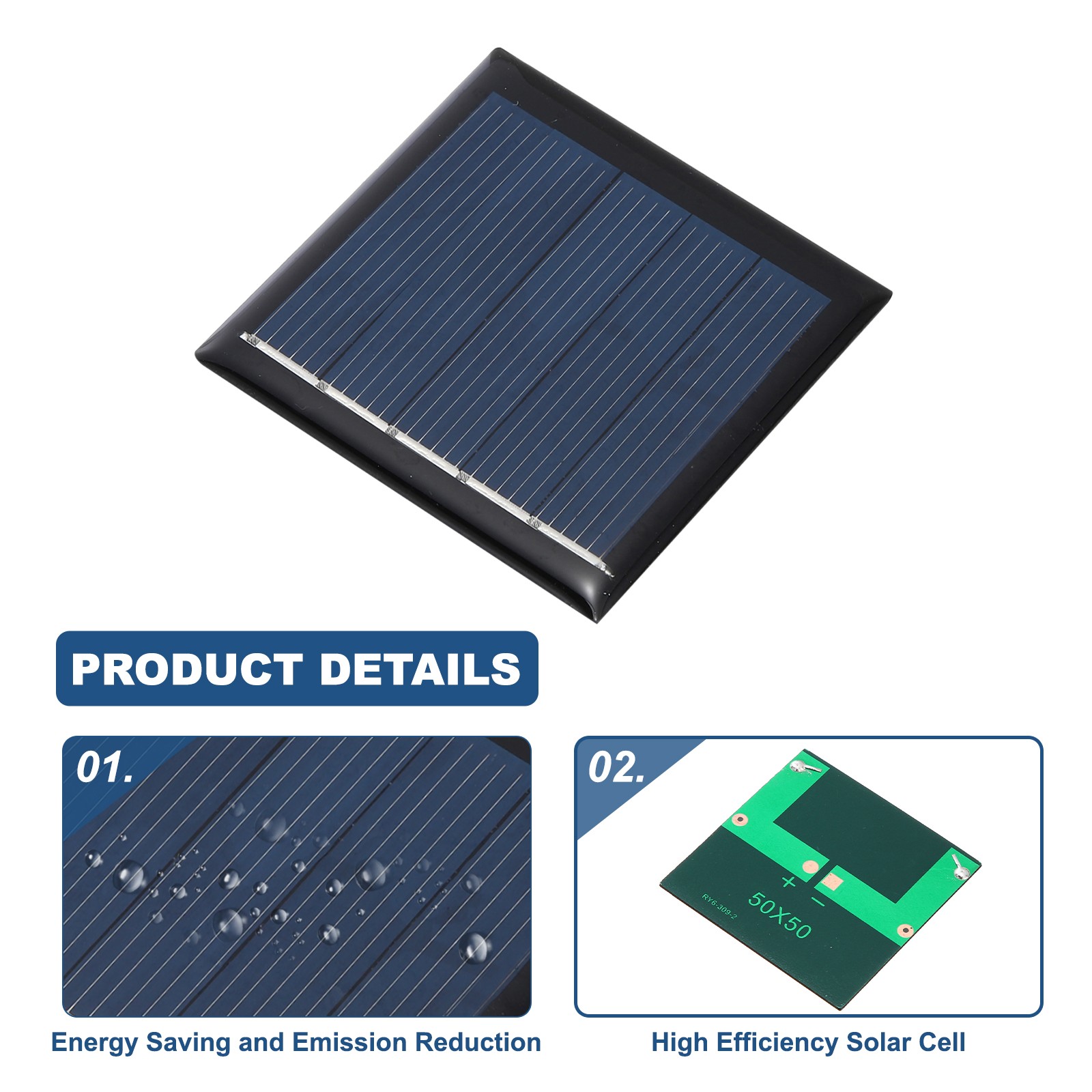 8Pcs 2.5V 0.25W 100mA Mini Solar Panels, Solar Photovoltaic Power Cells