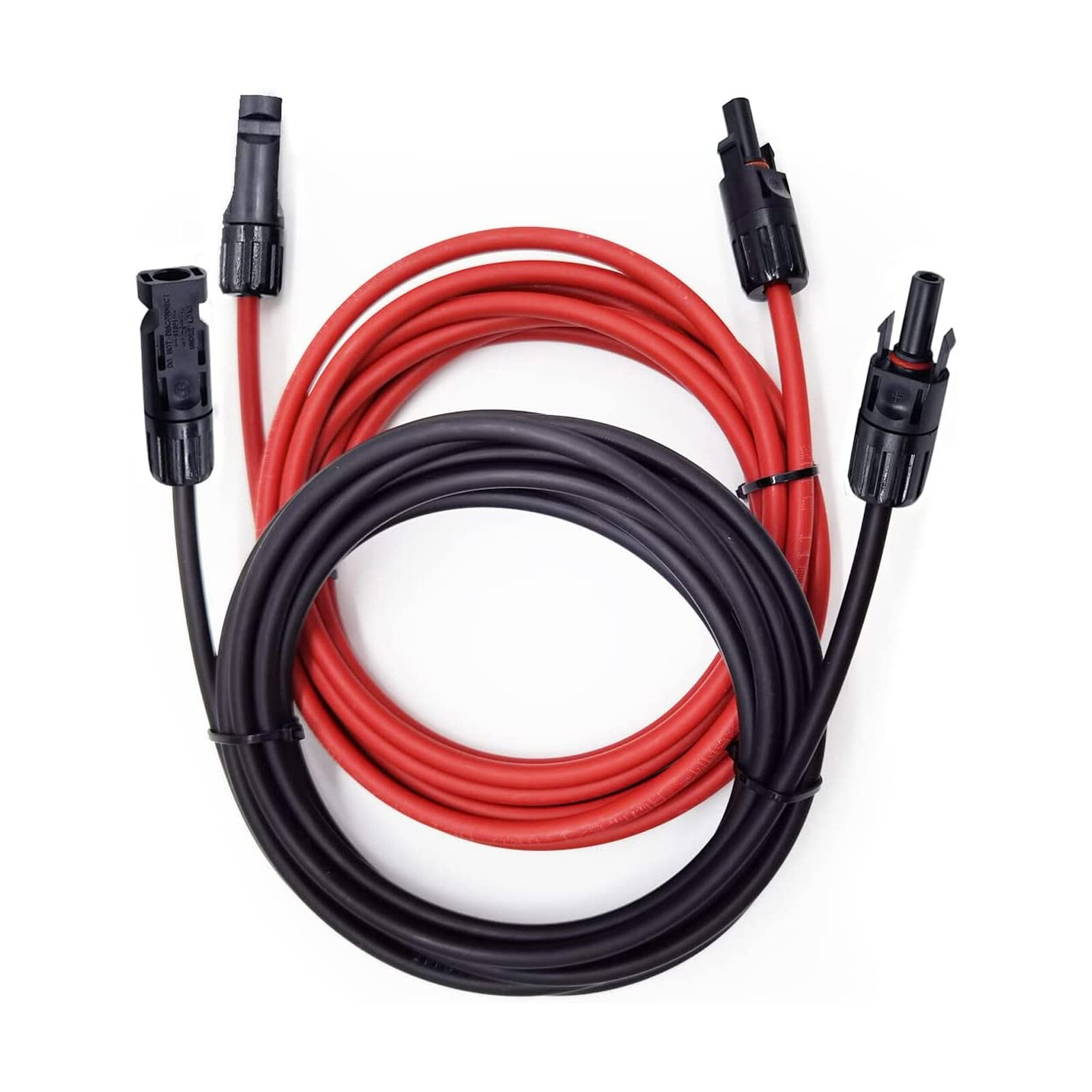 1 Pair Black+Red 10 AWG Gauge Solar Panel Extension Cable Wire Solar Connectors