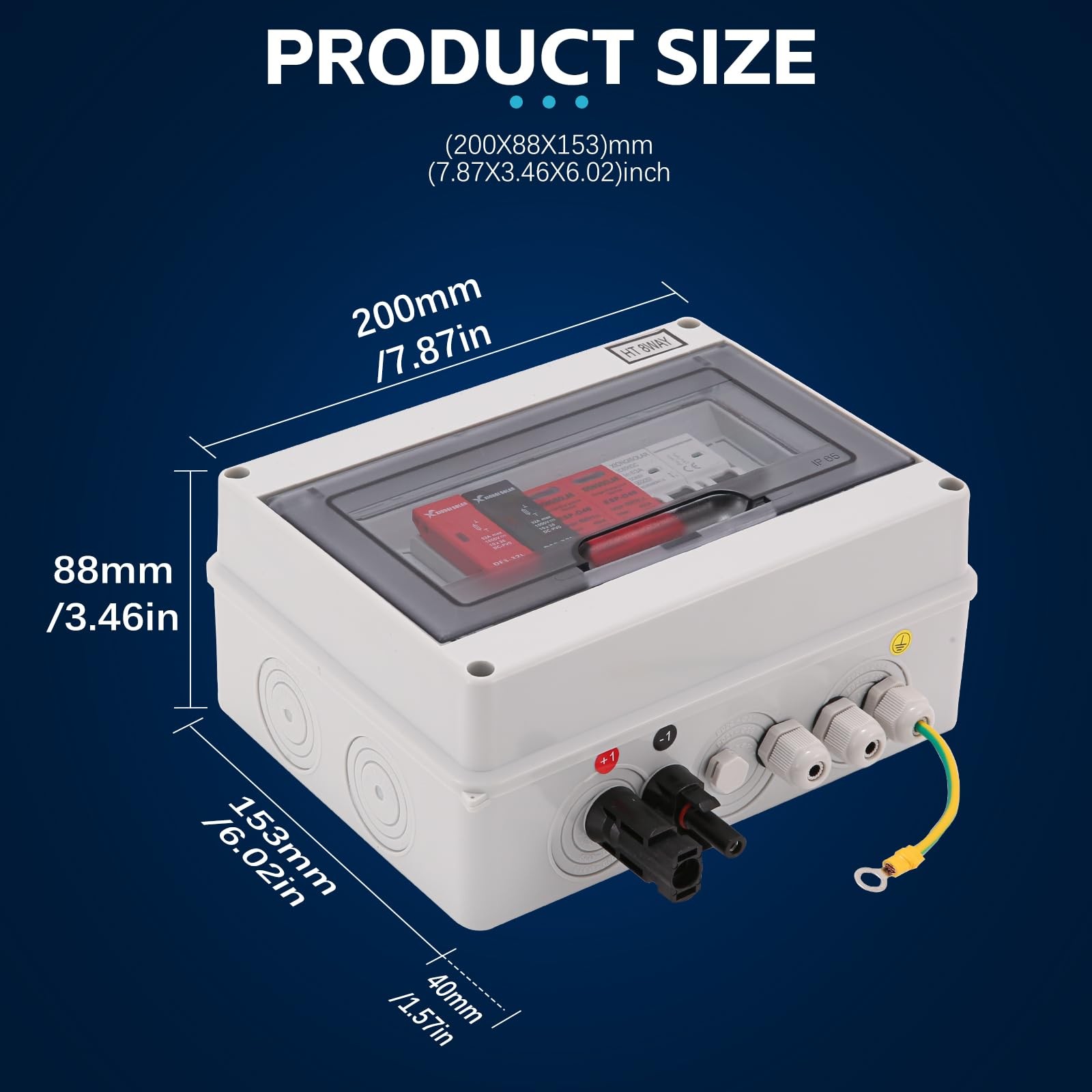 600V Solar DC PV Combiner Box for Solar Panel,1 String with Lightning Arreste…