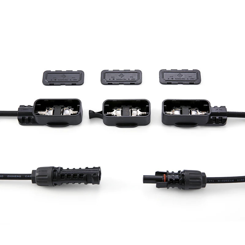 Connector Plug Junction Box Kit Diode Protected Cable PV Mount For Solar Panel