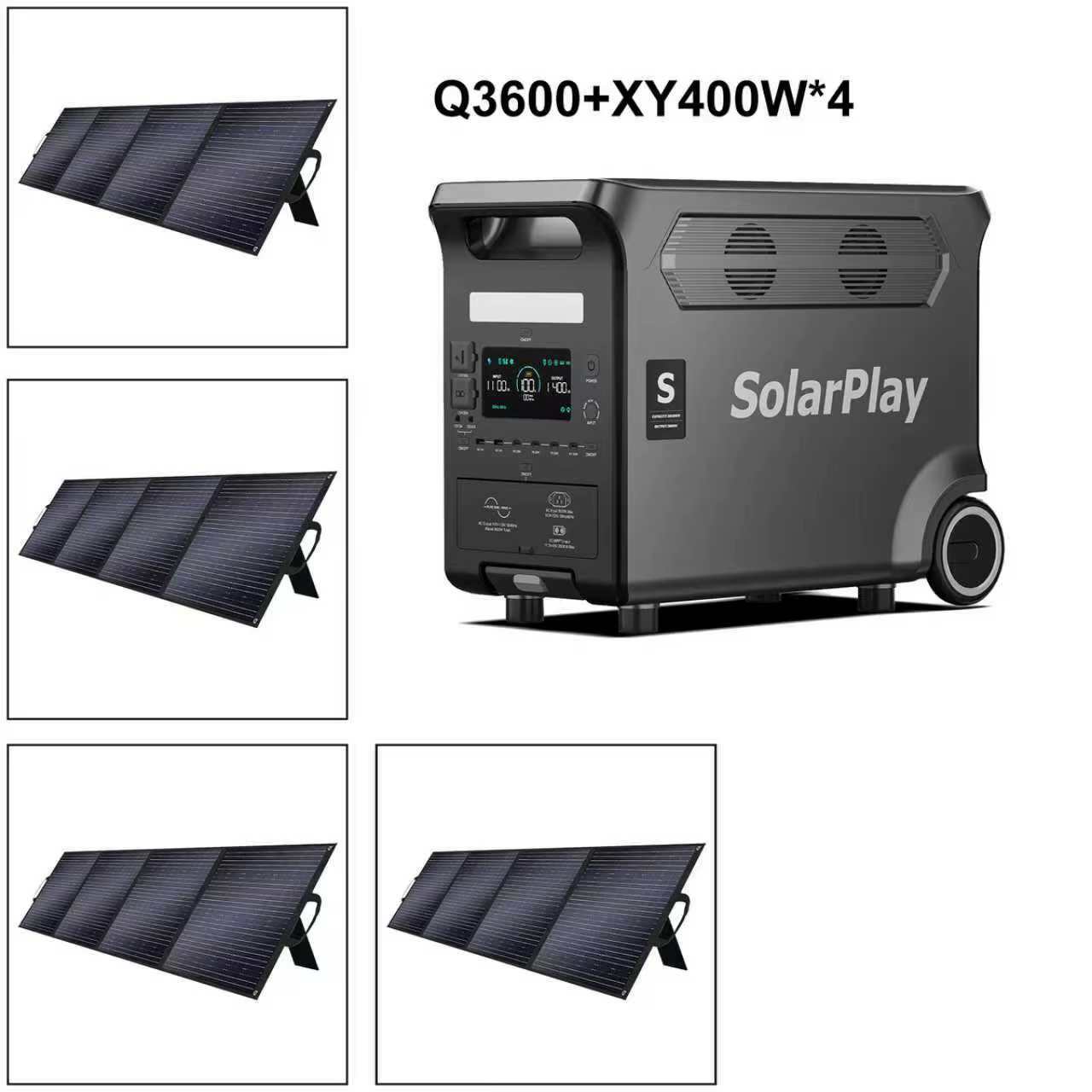 3600W Portable Power Station 3840WH Outdoor Generator with Folable Solar Panels