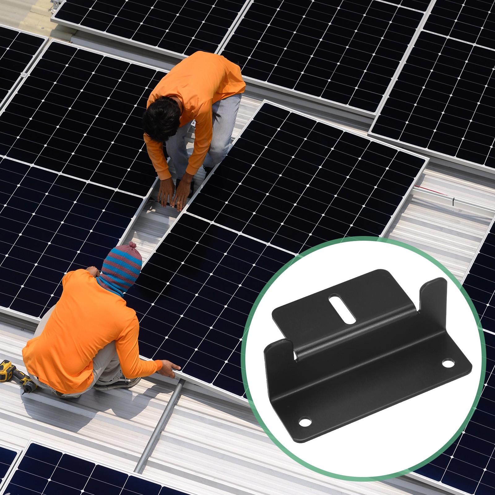 2 Sets of 4 Units Solar Panel Mounting Z Brackets Aluminum with Wrench Black