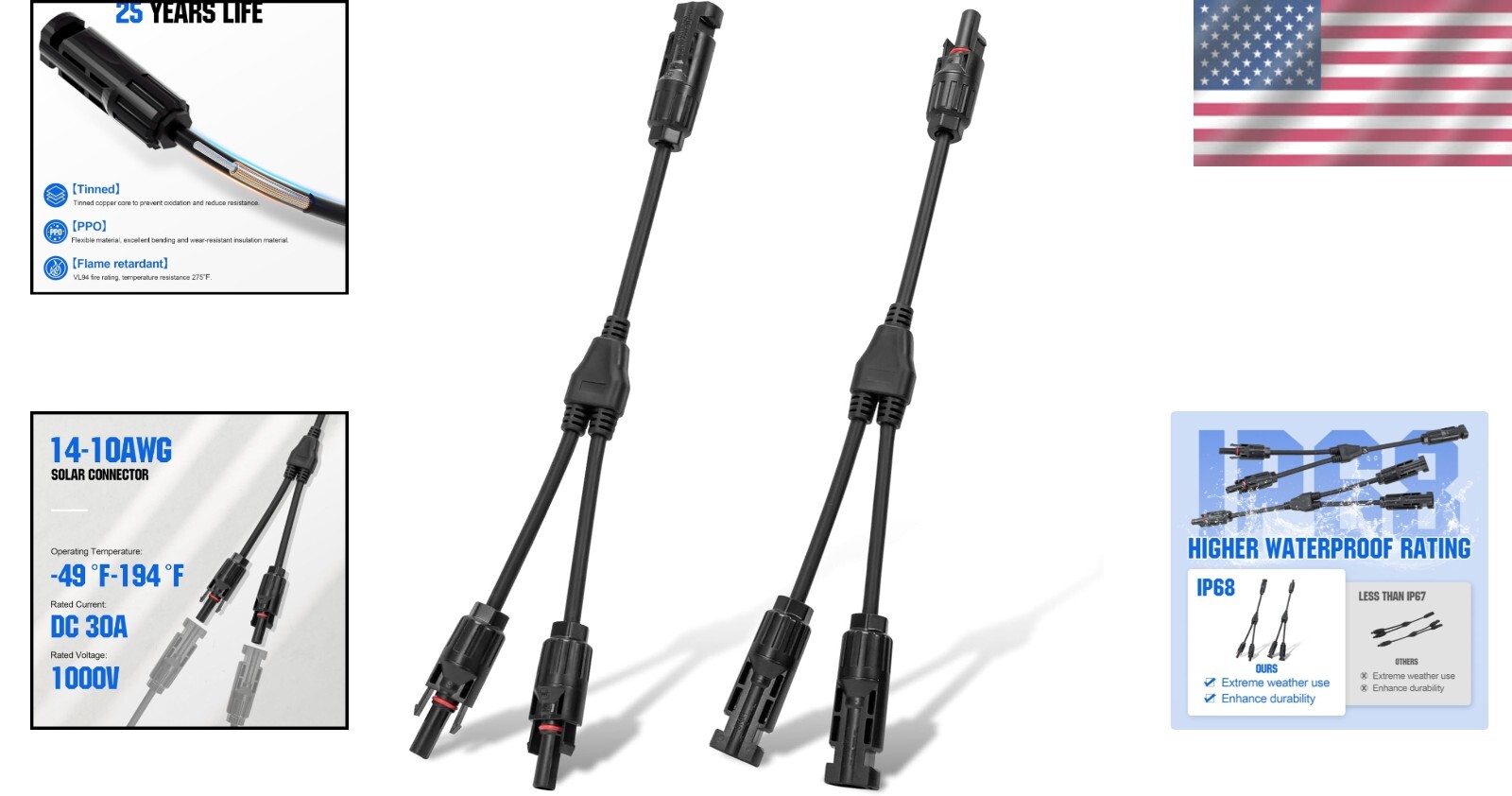 Plug and Play Solar Y Connector with Waterproof – Reliable Power Solution