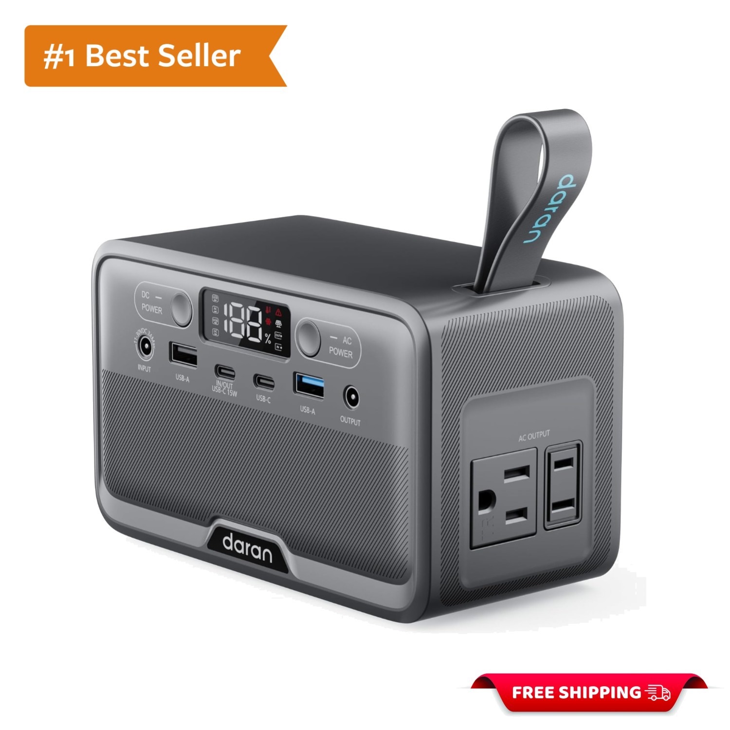 LiFePO4 100W Power Bank with 7 Ports for Fast Charging – Ultra-Quiet & Portable