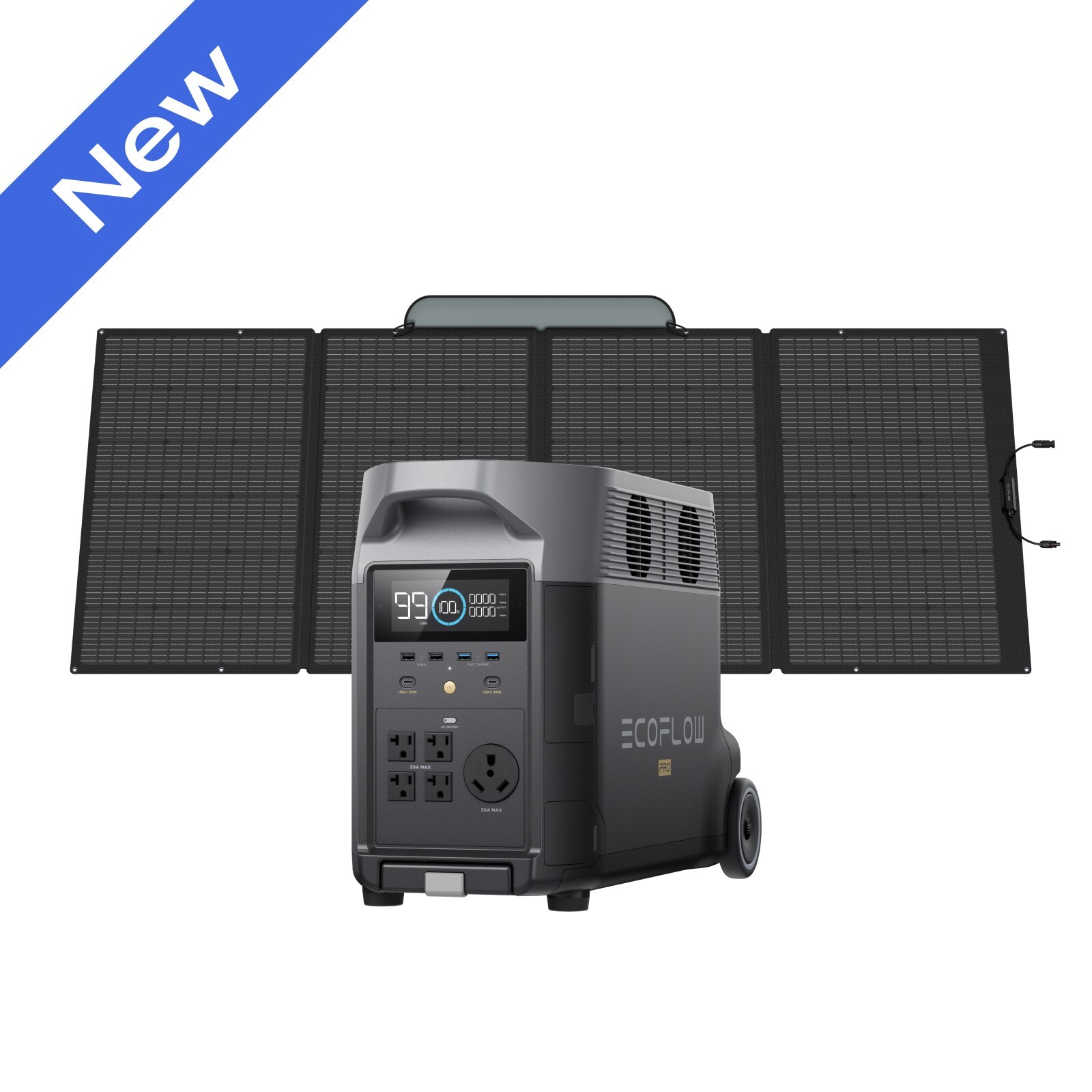 EcoFlow DELTA Pro LiFePO4 Power Station 4500W Max 3600Wh With 400W Solar Panel