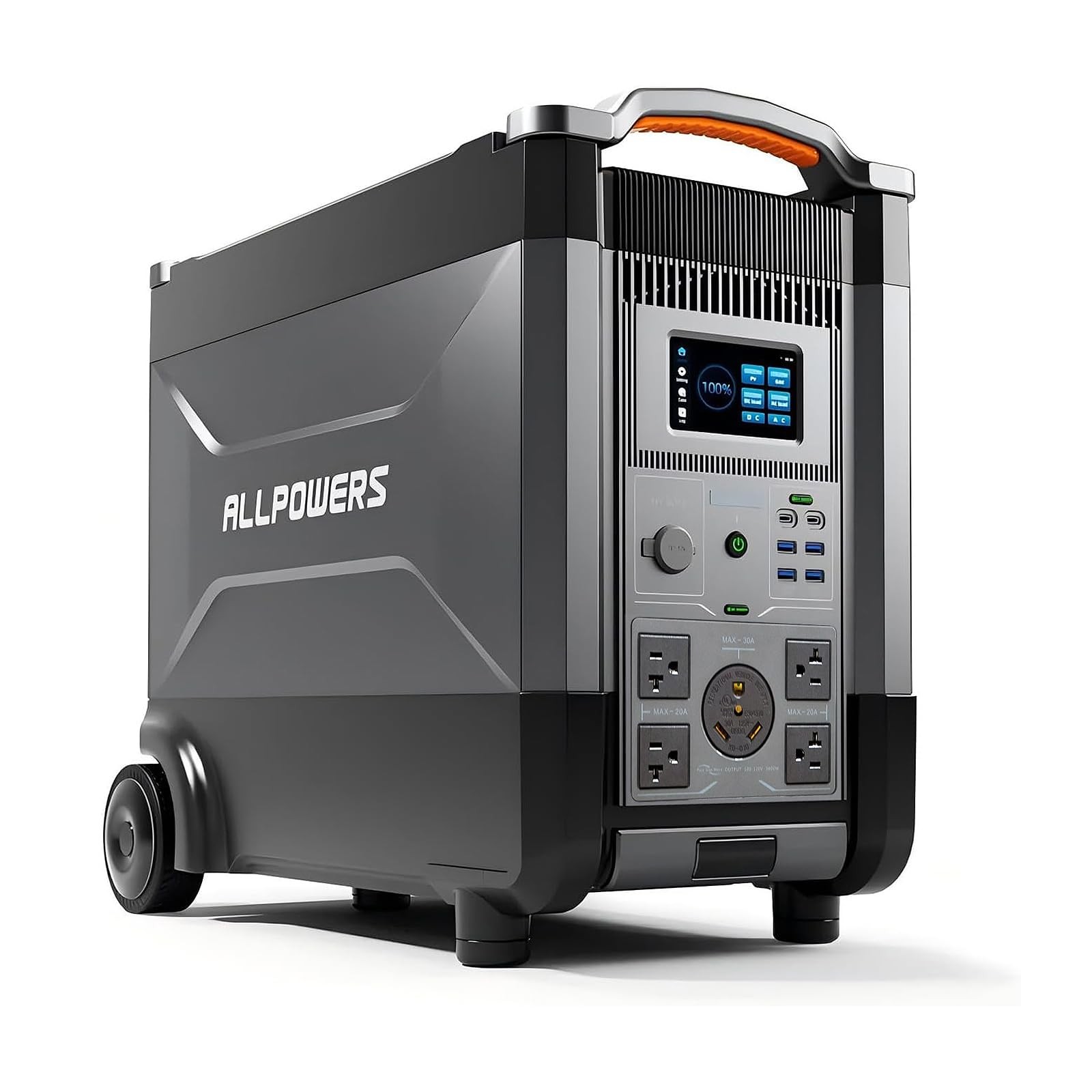 ALLPOWERS 3456Wh 4000W Portable Home Battery Power Station & 100W Solar Panel