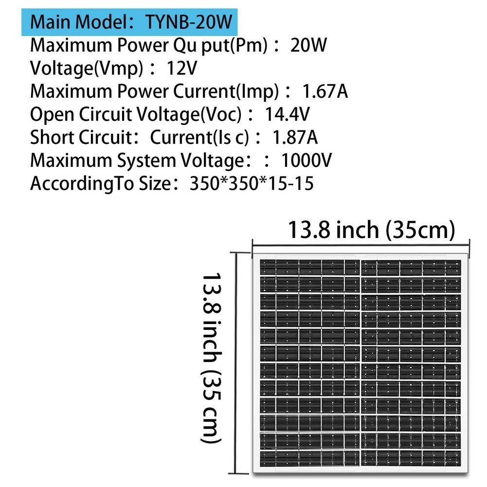 Compact 12V MonoFor crystalline Solar Panel 17W 20W 25W for Remote Locations