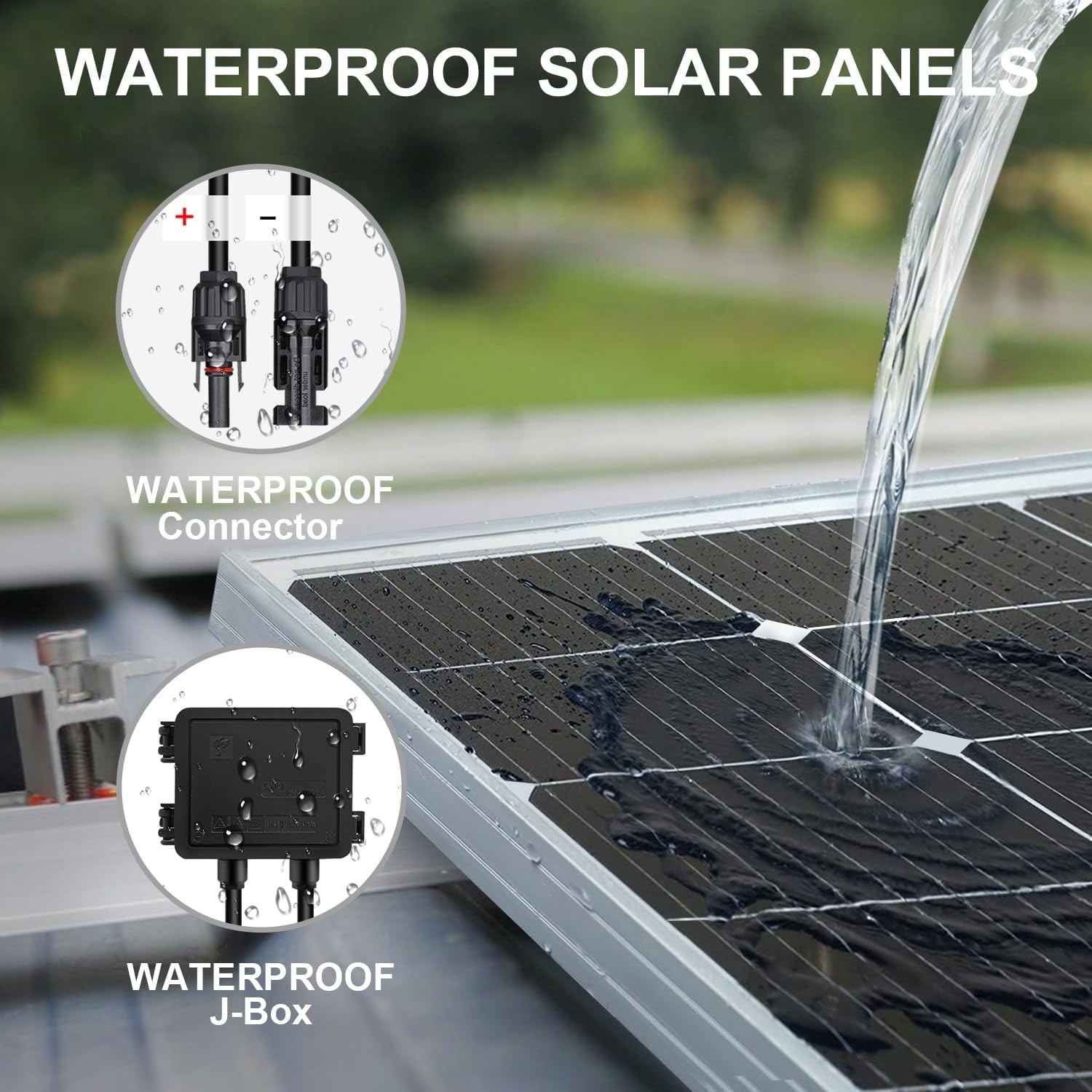 DOKIO 200W Solar Panel Kit 2x100W Monocrystalline with Mounting Brackets