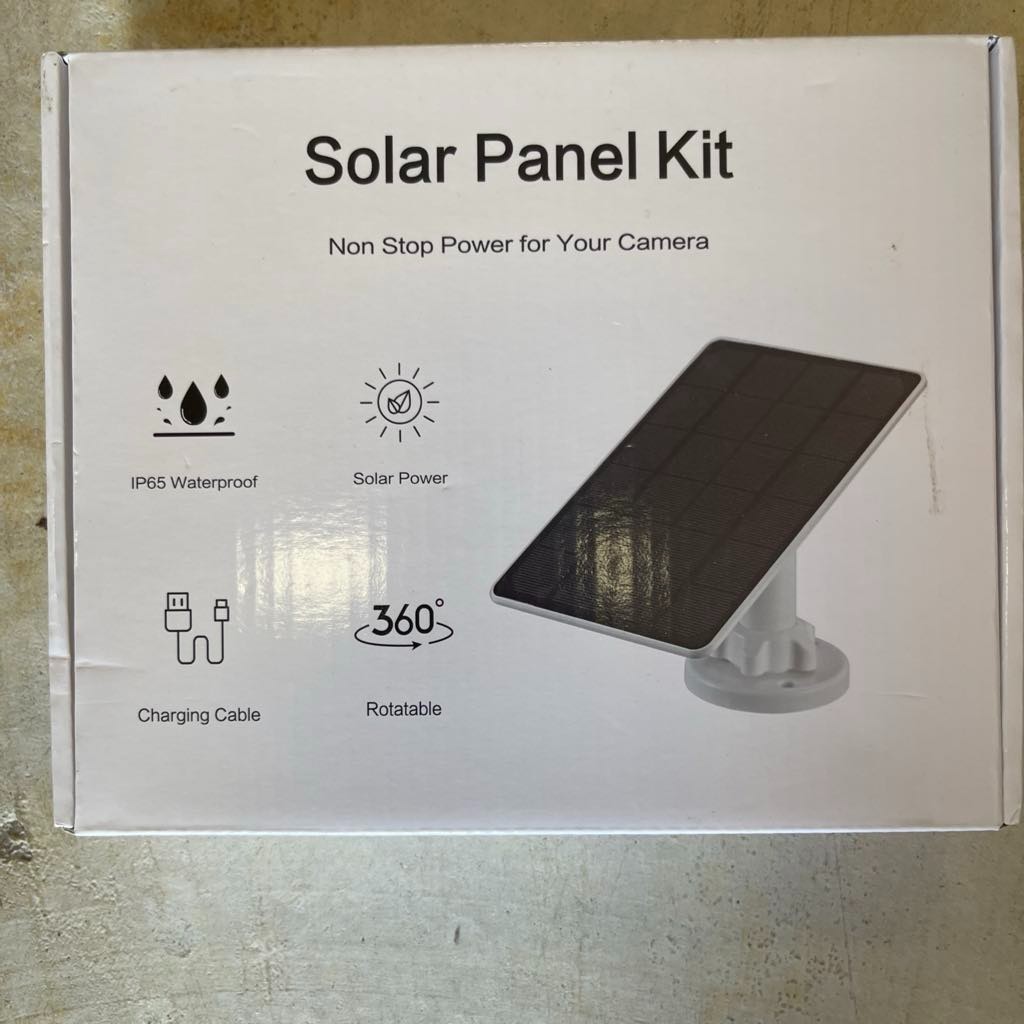 5W 5V Panel for security cameras. Panel size 71/2 x 61/2 w/9ft Cable