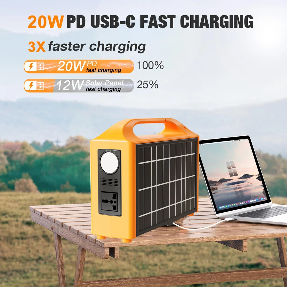JSDsolar 100W Portable Power Station LiFePO4 Solar Generator AC 110V/220V UPS