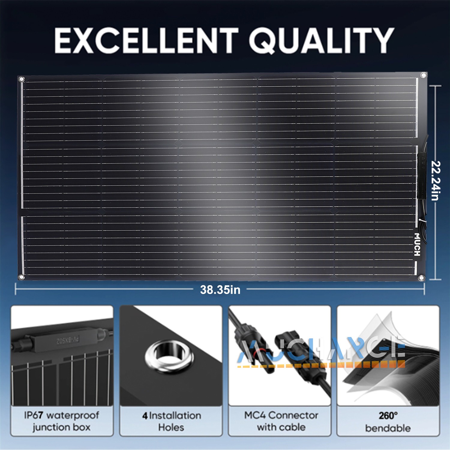 100W 200W 400Watt Flexible Solar Panel Kit Mono PV Home RV Battery Boat Off Grid