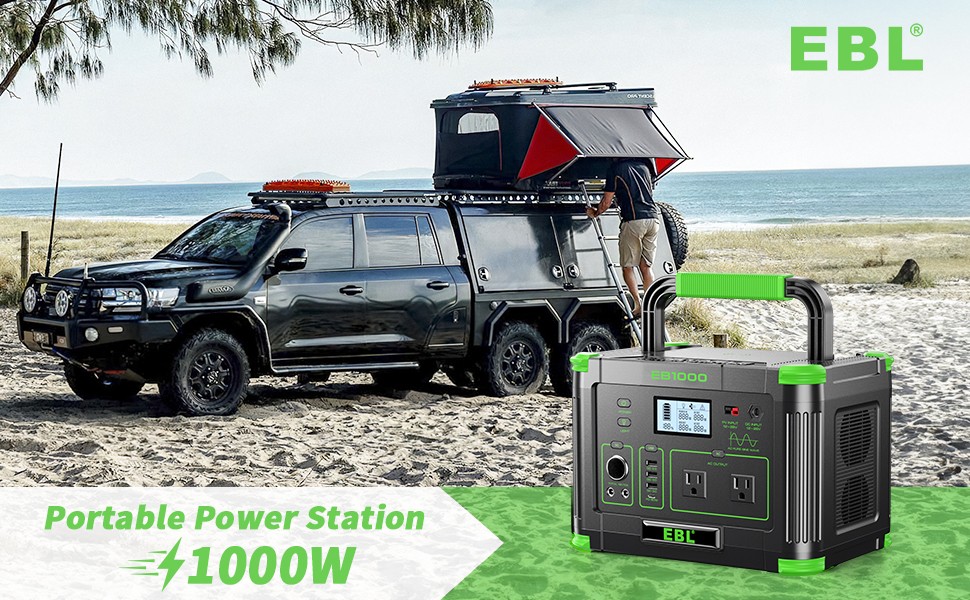 1000W 999Wh Portable Power Station LiFePO4 Generator Camping Home Backup Battery