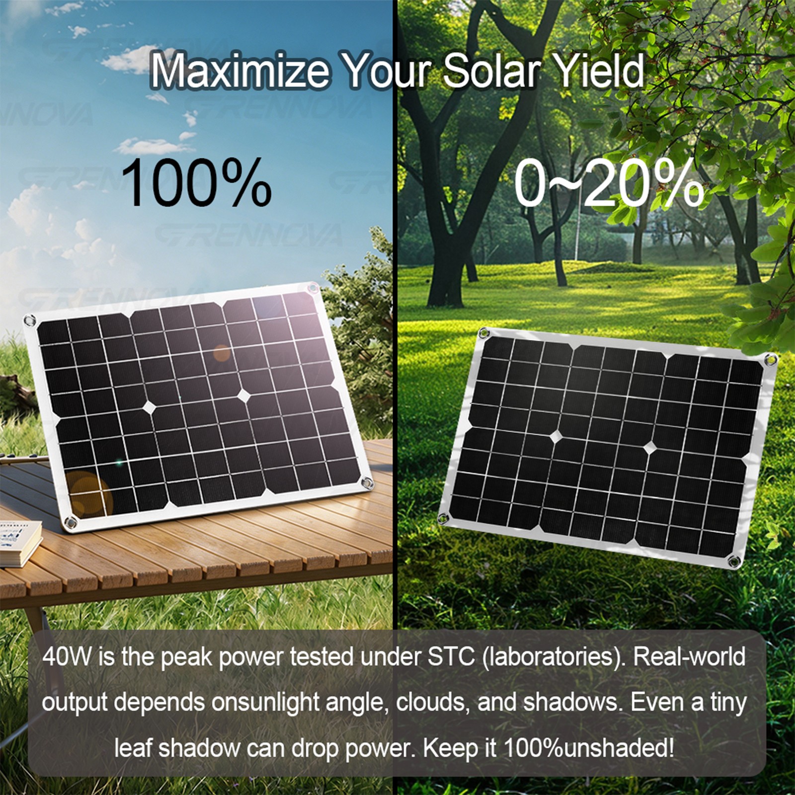 Grennova 1500W Solar Kit 40W Panel 60A MPPT 110/220V Inverter Off-Grid Home RV