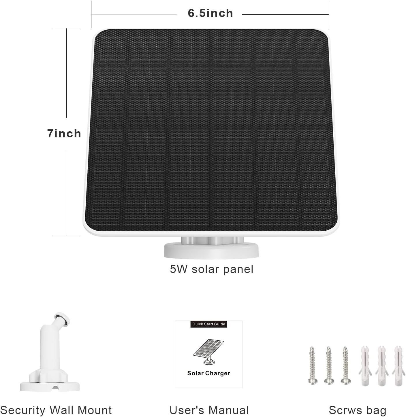 High-Efficiency 5W Solar Panel for Ring Stick Up Cam – Easy Install, 2 Pack