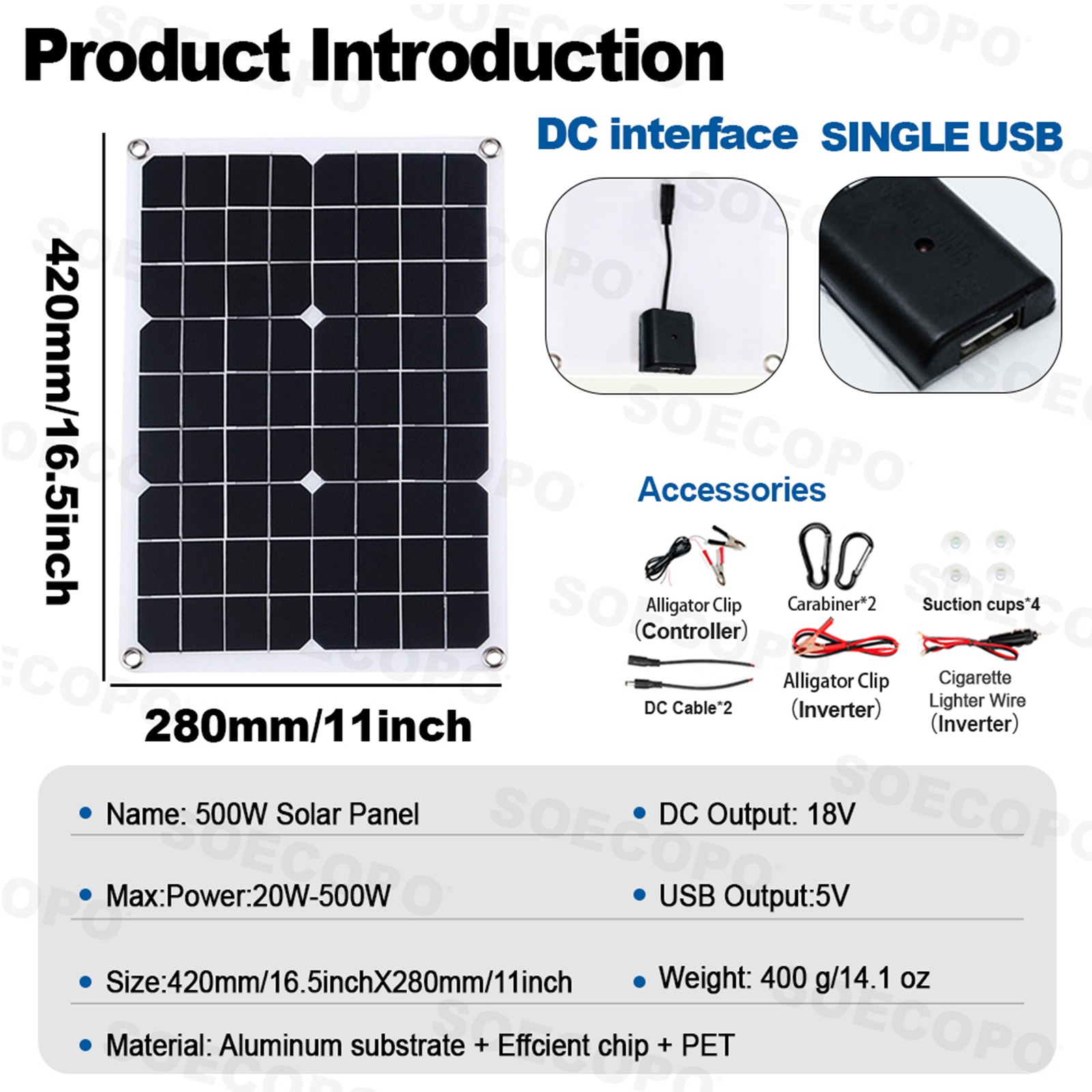 10000W Solar Kit Inverter 12V24V-110V/220V + 2pcs Solar Panels + Controller 100A