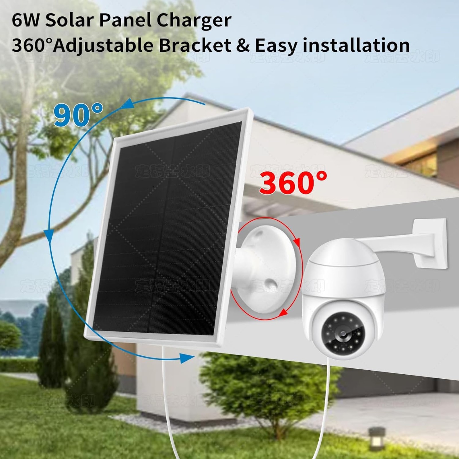 6W Solar Panel Charger with Micro USB and USB-C Port, Waterproof IP66 Outdoor