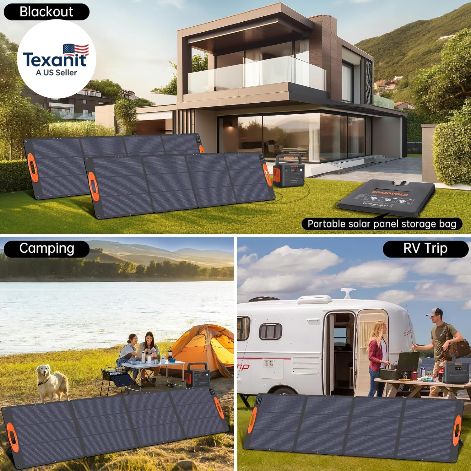N-Type 16BB 220W Portable Solar Panel for Ef/Jackery/Bluetti/Anker Power Station