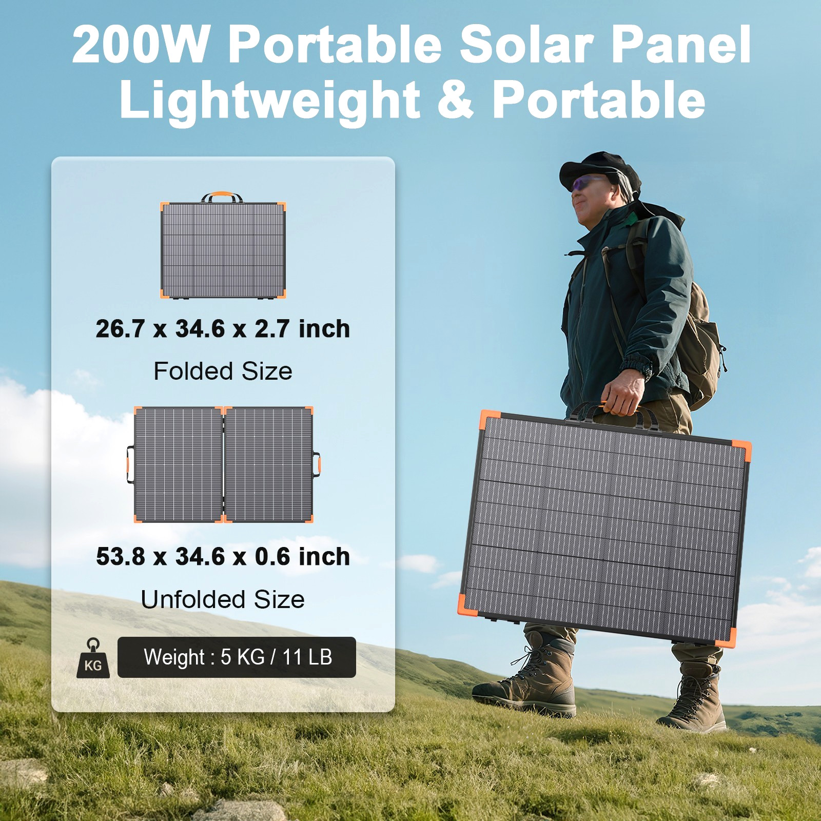Solar Panel 100W 200W for Anker SOLIX C800 C1000 Jackery Portable Power Stations