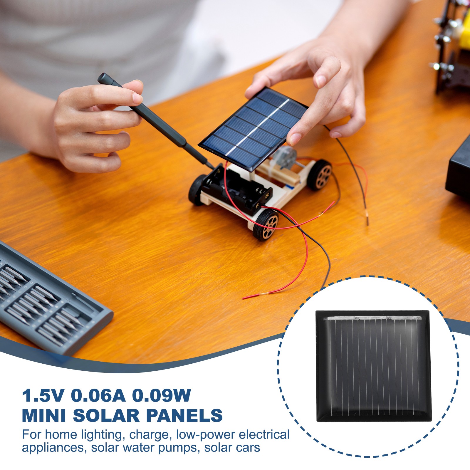 8PCS 1.5V 0.09W 0.06A Mini Solar Panels for Solar Power Small Solar Cells