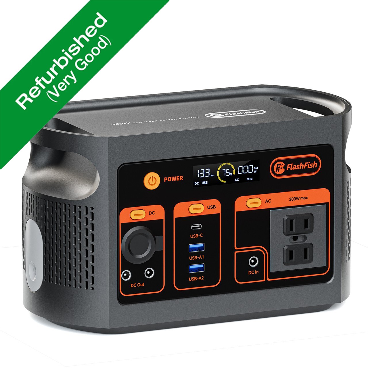 FlashFish E103 Portable Power Station 300W 179Wh Solar Generators Refurbished