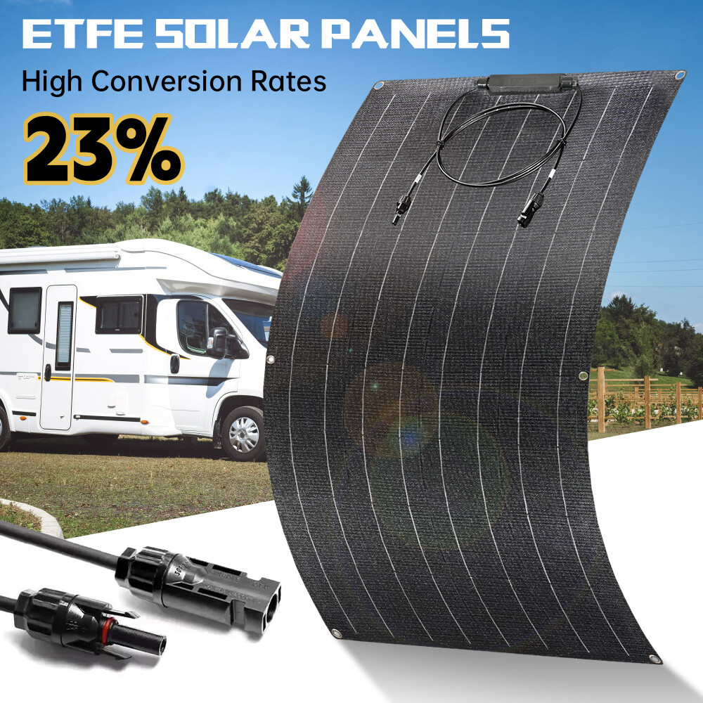 200W Mono Flexible Solar Panel 12v Portable Power Charge Camping Home RV Battery