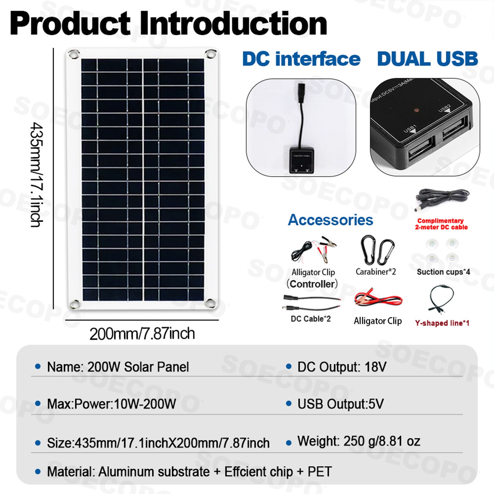 600W Solar Panels – 3x200W High-Efficiency PV Panels + 100A Controller