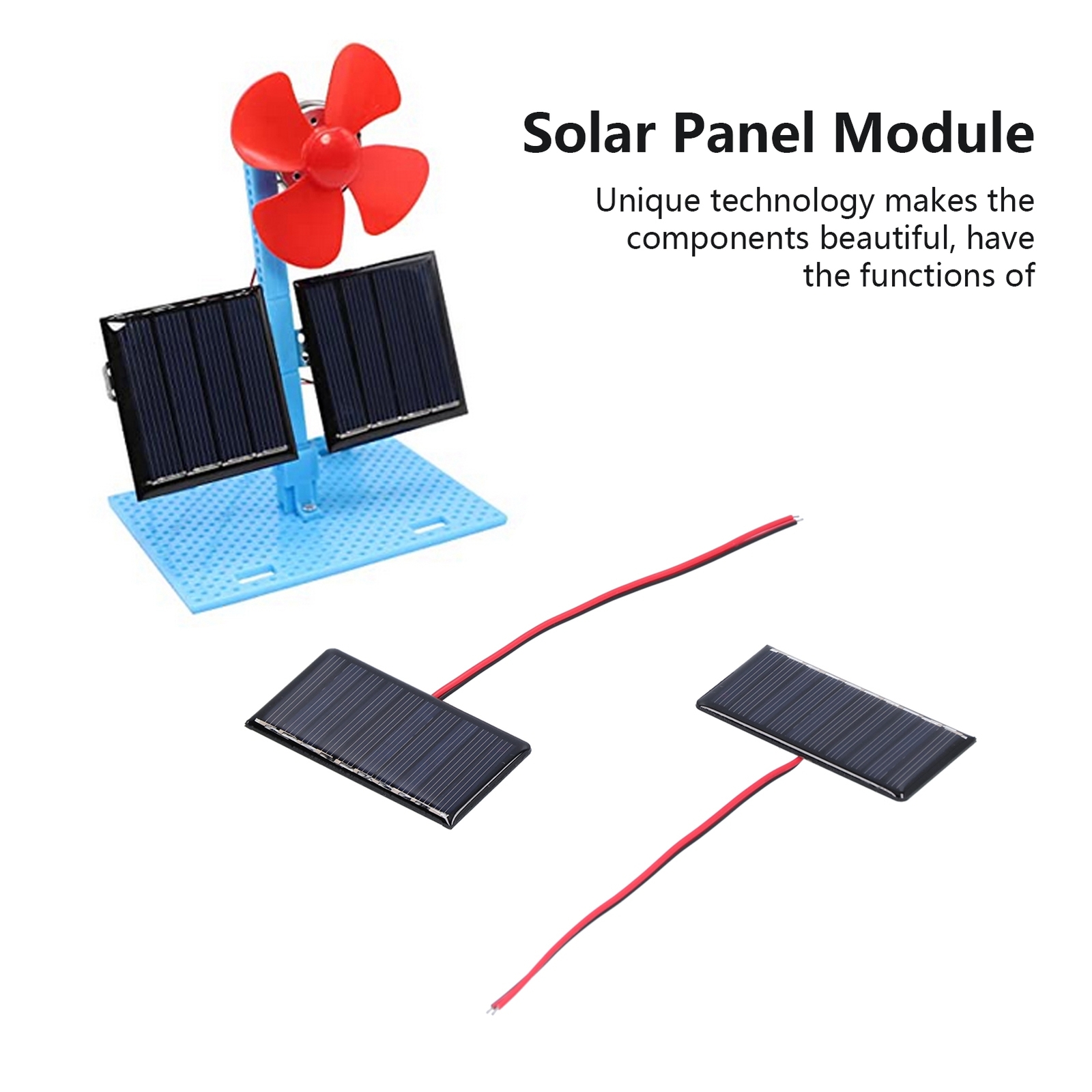 2Pcs Micro Mini Solar Cells 68x36mm 0.3W 5V Polysilicon Micro Solar Panel