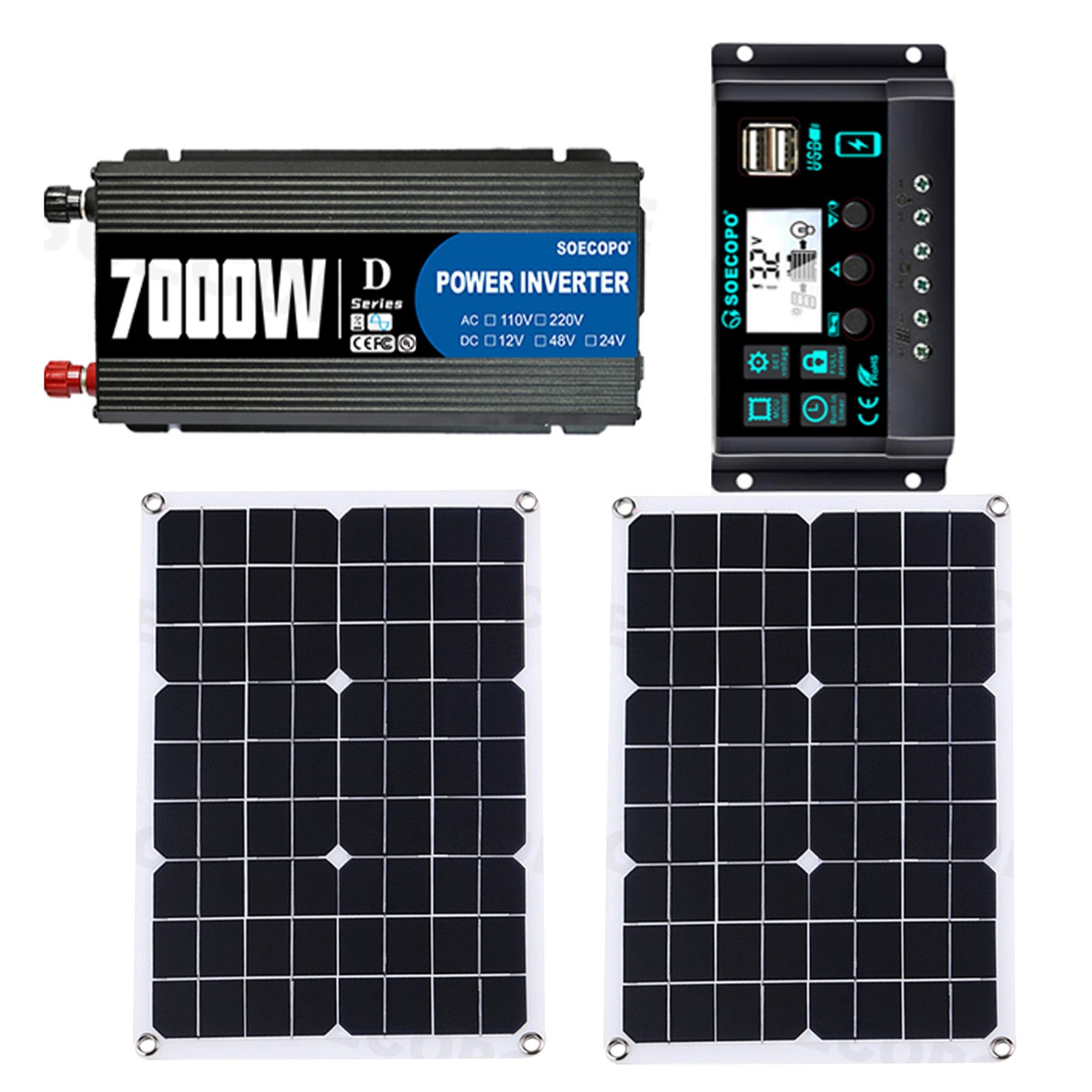 7000W Sine Wave Inverter Solar Kit | Complete Inverter 12V24V-110V/220V