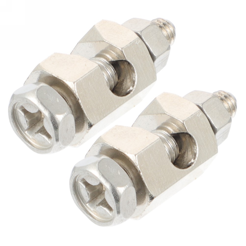 2Pcs Durable Solar Grounding Clip Tin Plated Copper Cable Clamp Silver