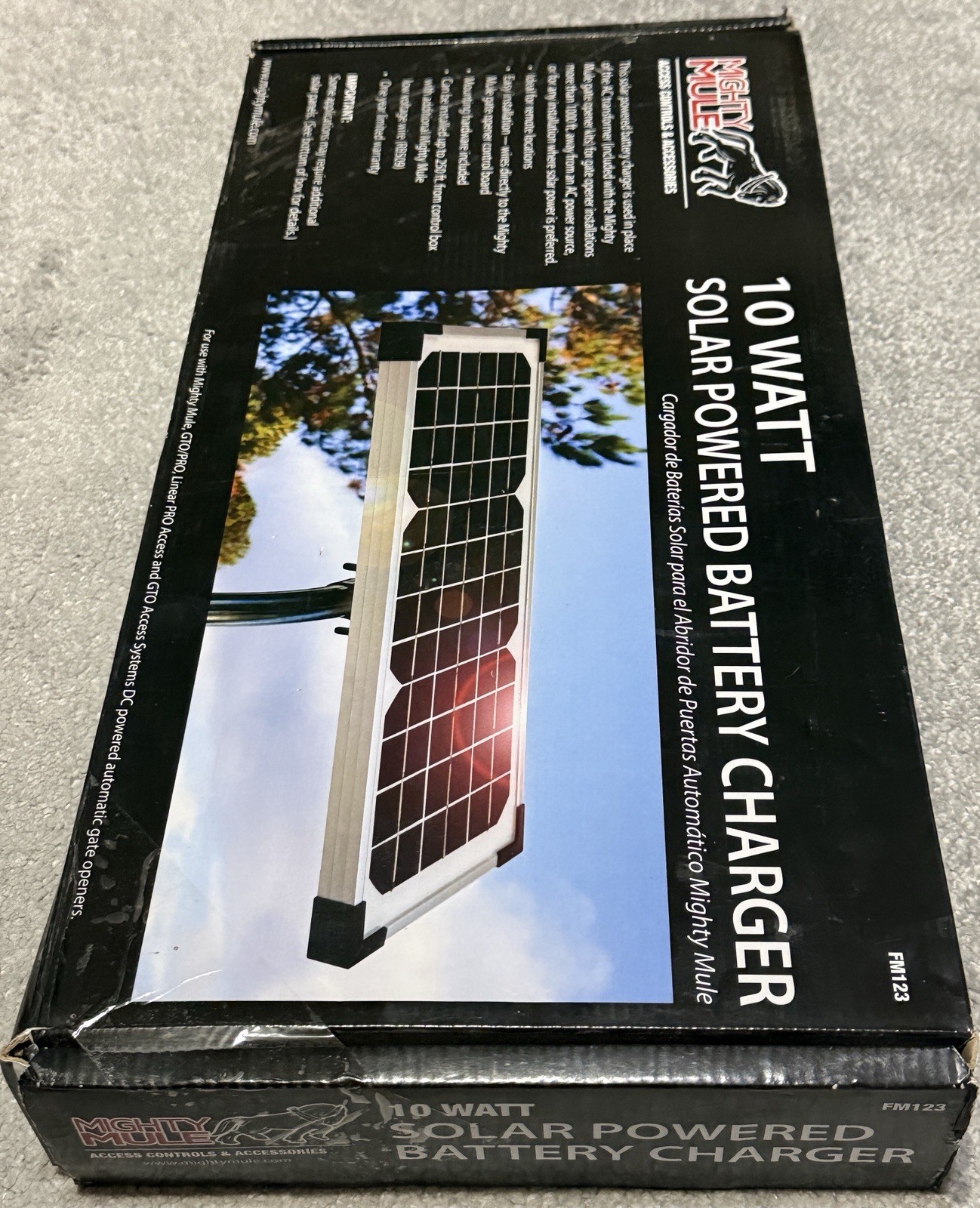 Genuine Mighty Mule Solar Panel Gate Opener FM123 10 Watt Solar Panel – Unused