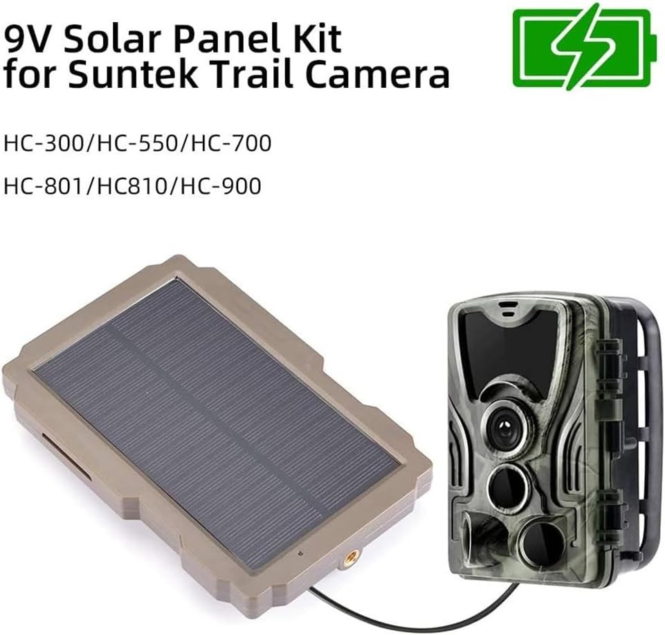 Trail Camera Solar Panel, Rechargeable Solar Charger for Camera, 6V-12V Outdo…